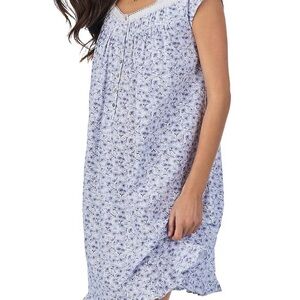 Eileen west Floral Blue Sleeveless Nightgown